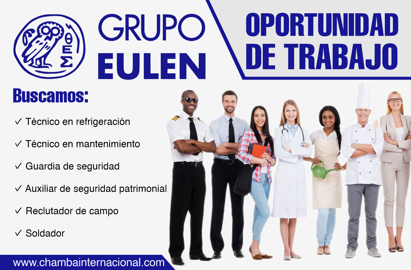 GRUPO EULEN empresa española lideres en outsourcing y administración de personal cuenta con vacantes disponibles