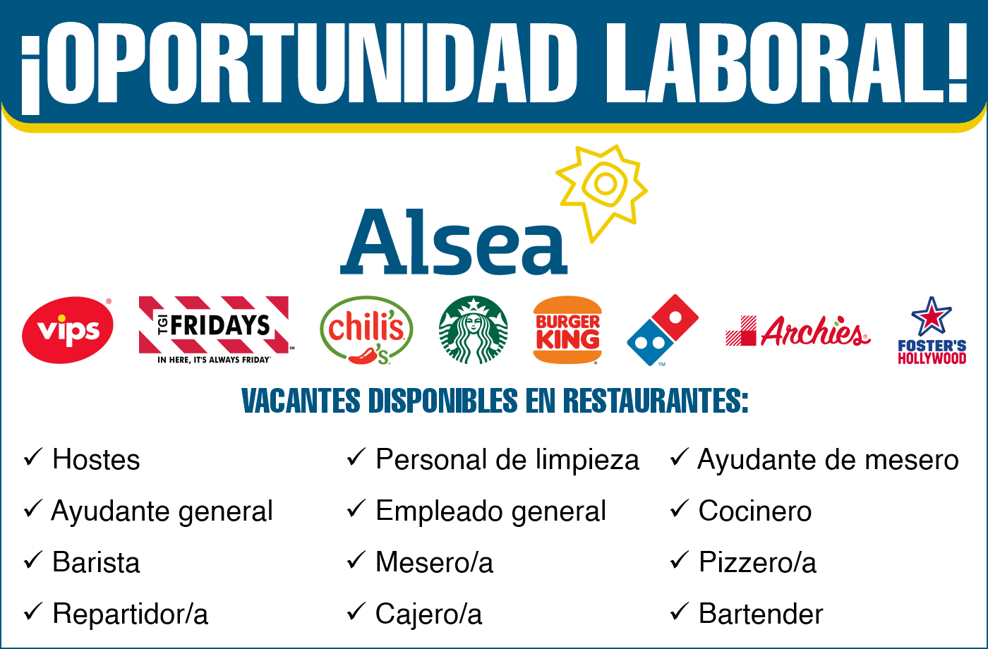 La empresa multinacional mexicana ALSEA operadora de restaurantes cuenta con ofertas de empleos en su organización