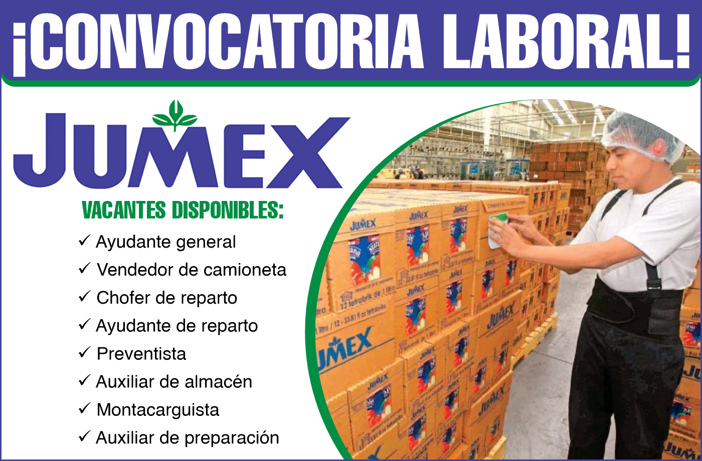La empresa mexicana Grupo Jumex cuenta con vacantes disponibles en distintas áreas
