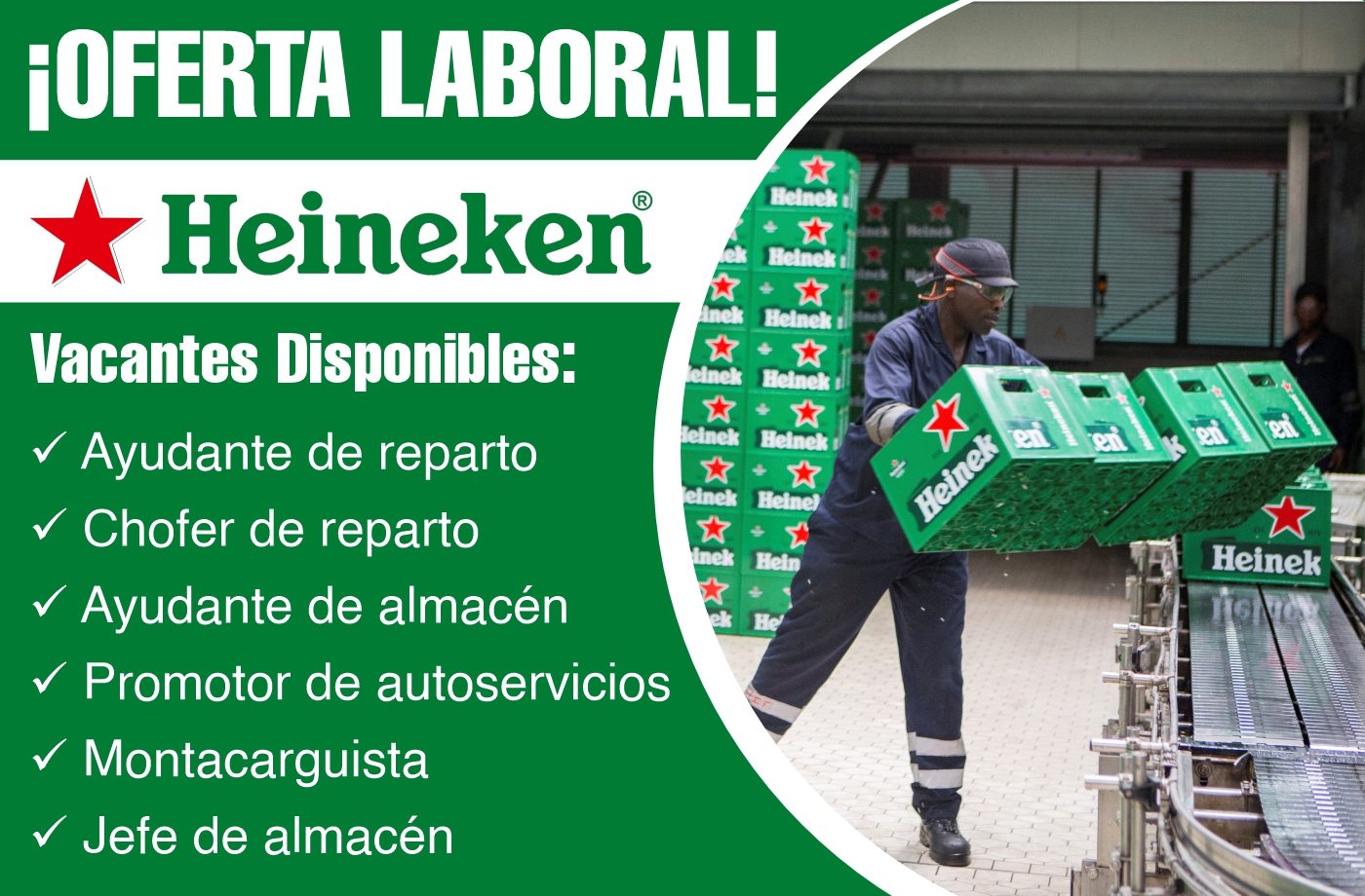 La empresa cervecera Heineken cuenta con vacantes disponibles en distintas áreas